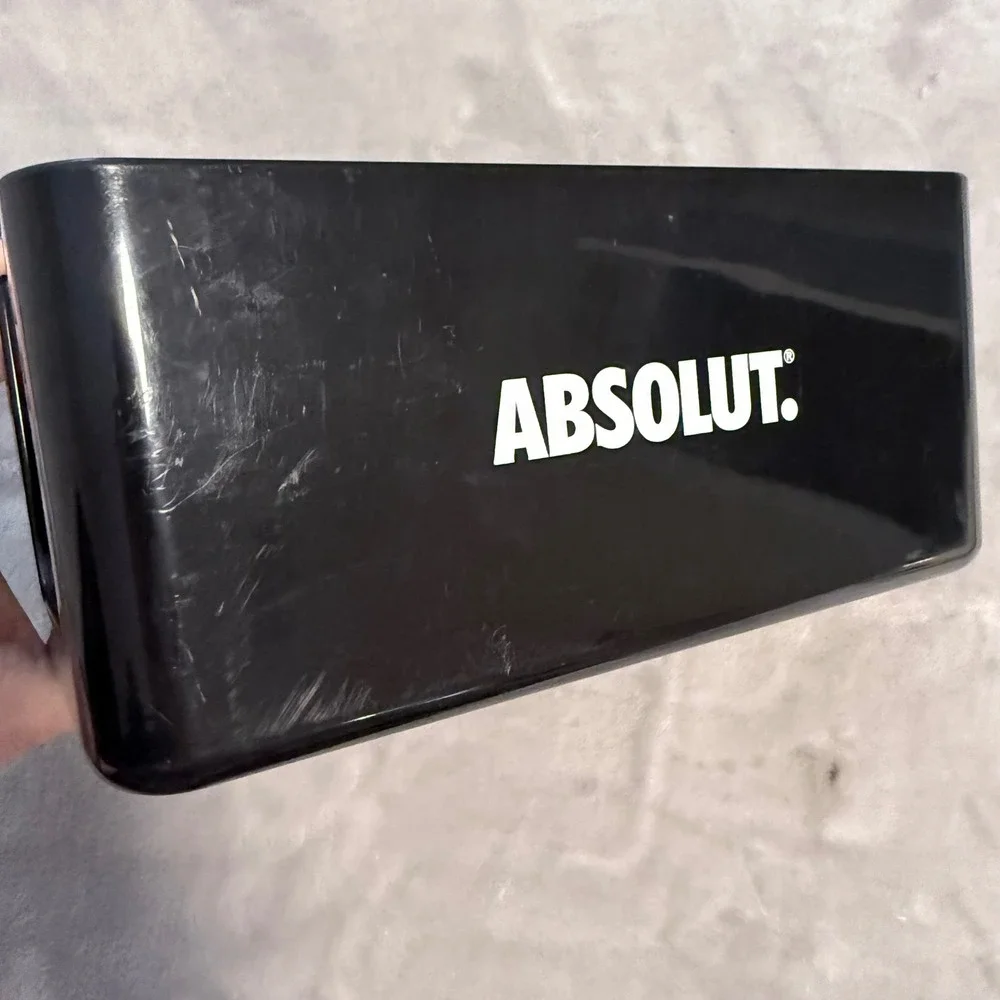 Absolut Vodka Black Plastic Bar Caddy Organizer Napkin Straw Holder‎ Display